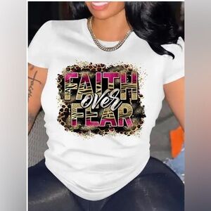 NIP Vibrant Letter Print Crew Neck T-Shirt - Soft, Breathable,